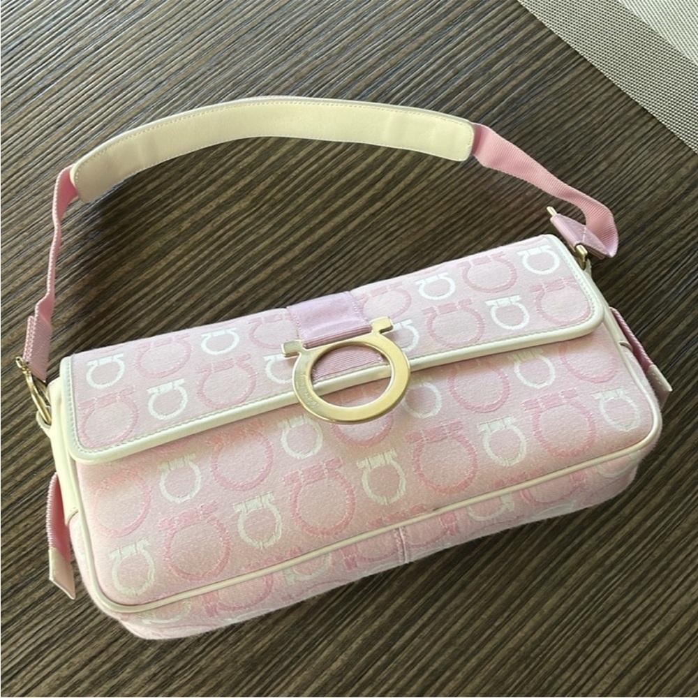 Ferragamo Vintage Canvas Gancini Bag - Picture 2 of 15
